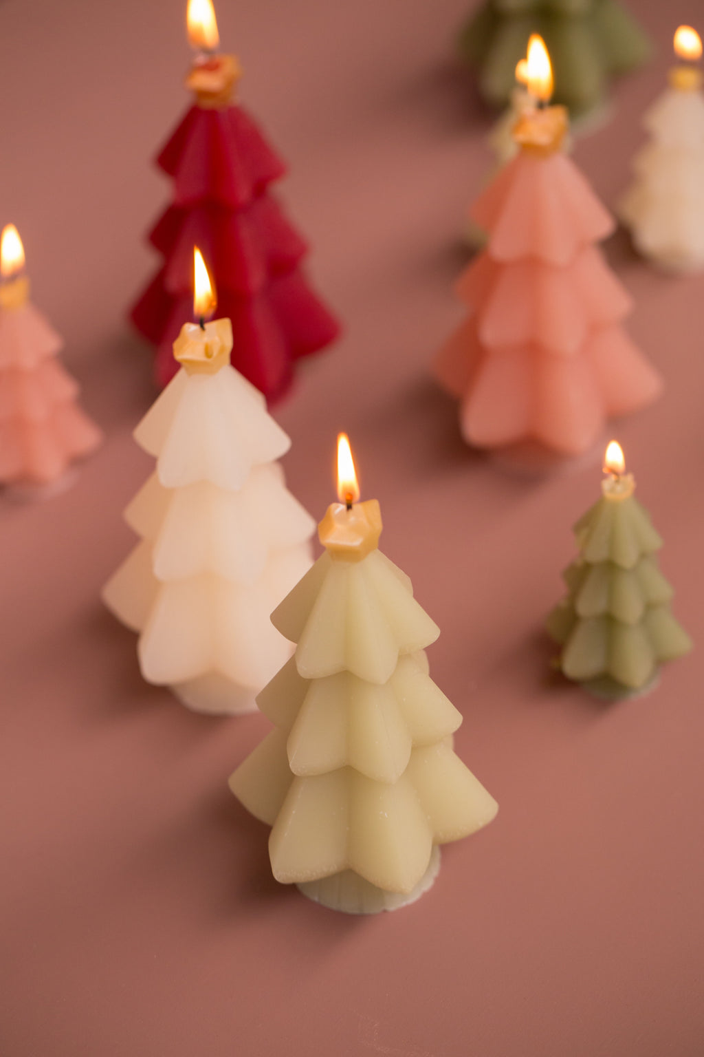 Kerstboomkaars met ster | H 9 cm | Cherry blossom