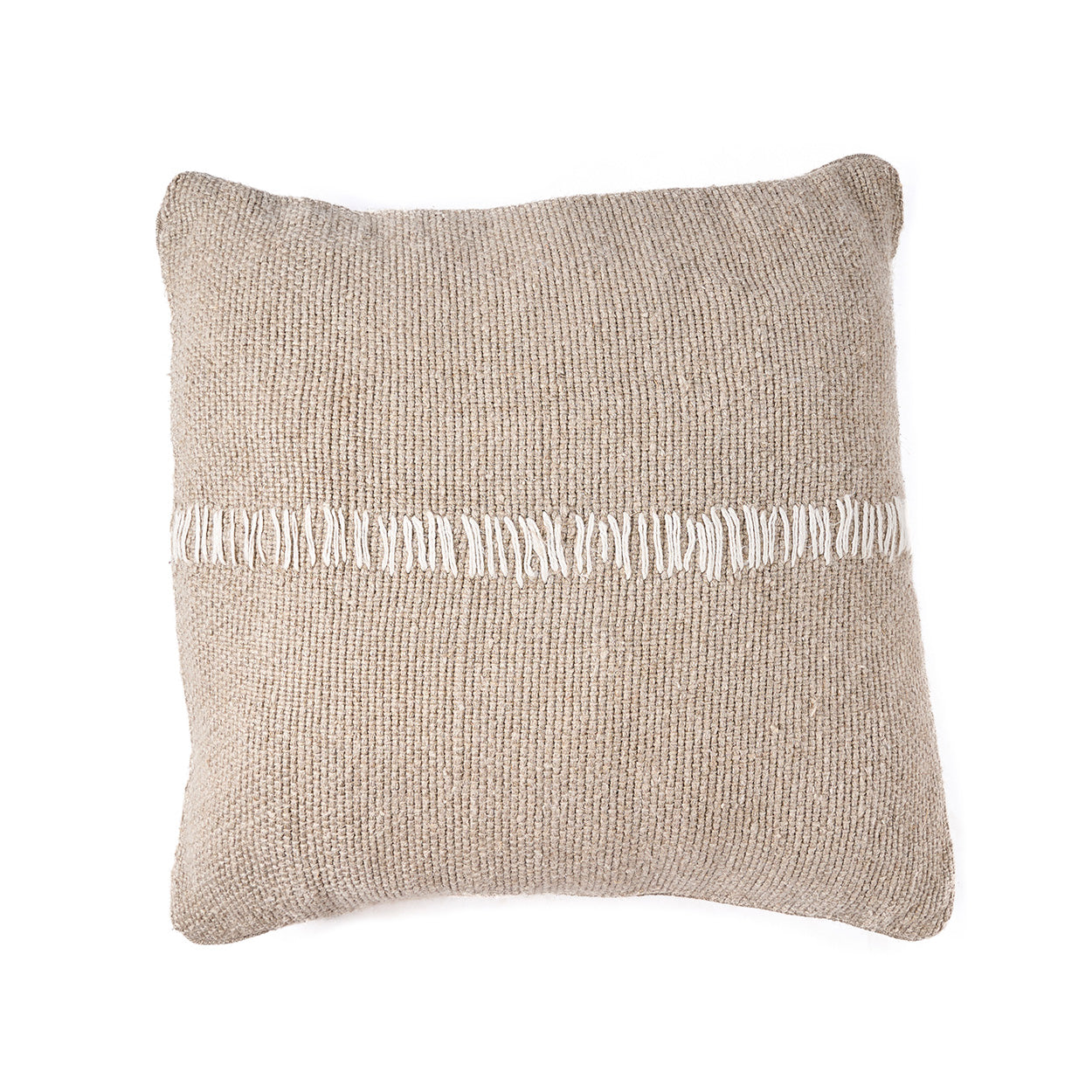 Kussenhoes | Linnen stitch | Naturel & wit