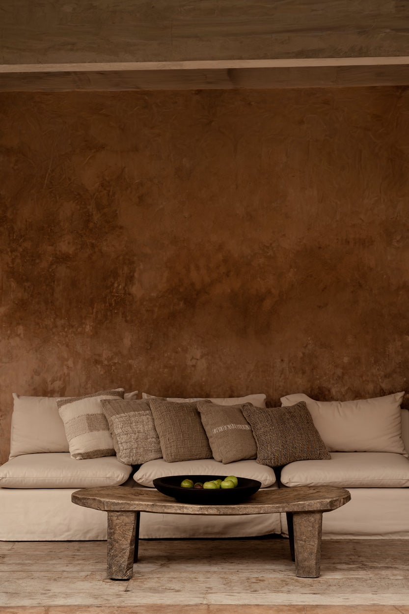 Kussenhoes | Linnen stitch | Naturel & wit