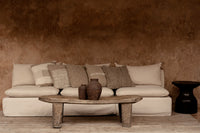 Kussenhoes | Linnen stitch | Naturel & wit