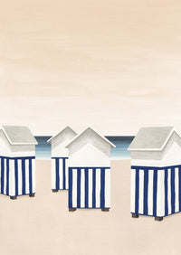 Wenskaart | Cabines aan zee | A6
