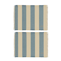 Placemat Toppu | Blauw & gebroken wit | Set van 2