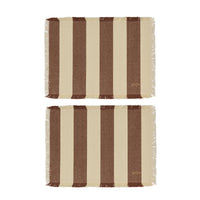 Placemat Toppu | Bruin & gebroken wit | Set van 2