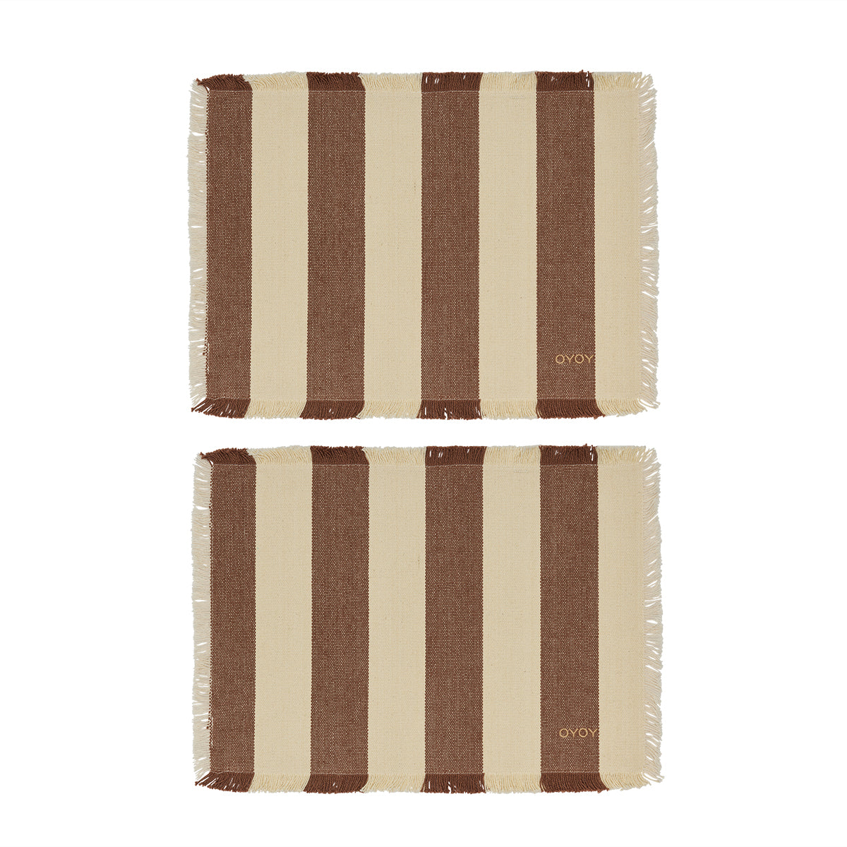 Placemat Toppu | Bruin & gebroken wit | Set van 2