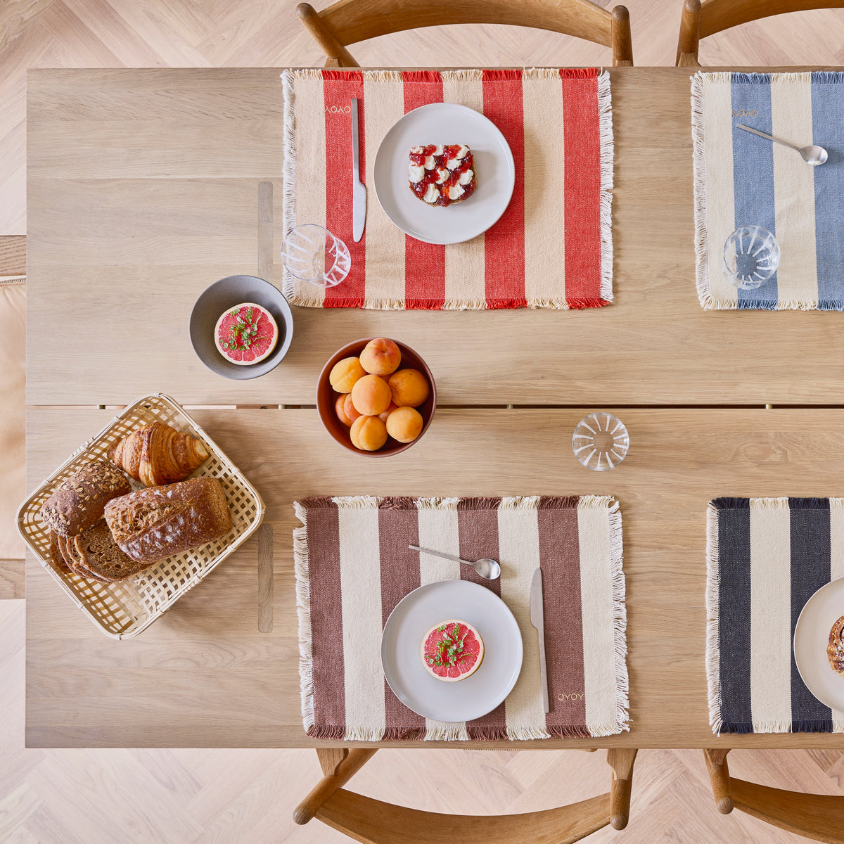 Placemat Toppu | Bruin & gebroken wit | Set van 2
