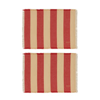 Placemat Toppu | Rood & gebroken wit | Set van 2