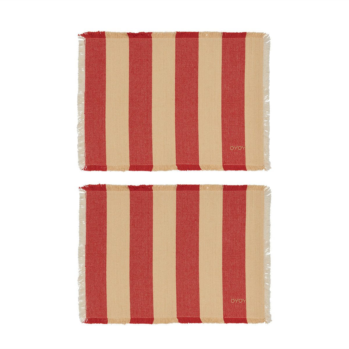 Placemat Toppu | Rood & gebroken wit | Set van 2
