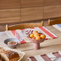 Placemat Toppu | Rood & gebroken wit | Set van 2