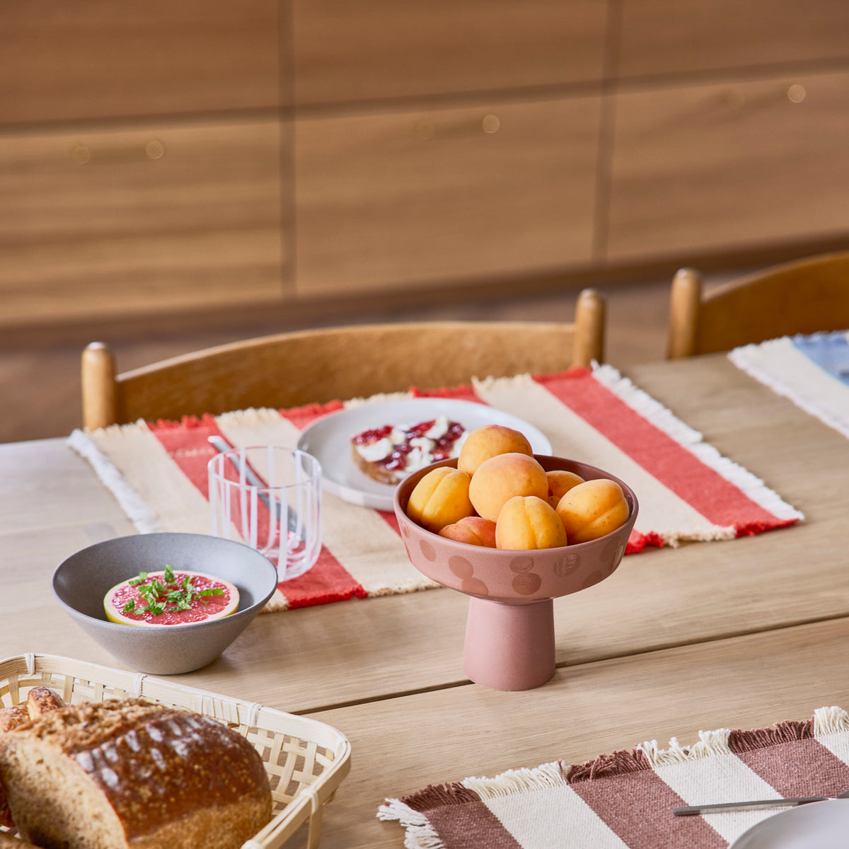 Placemat Toppu | Rood & gebroken wit | Set van 2