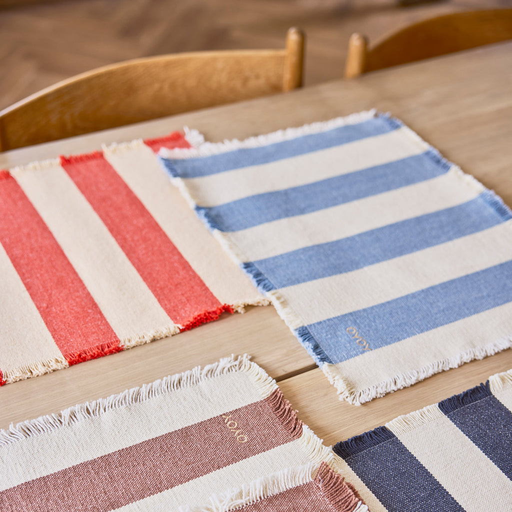 Placemat Toppu | Rood & gebroken wit | Set van 2
