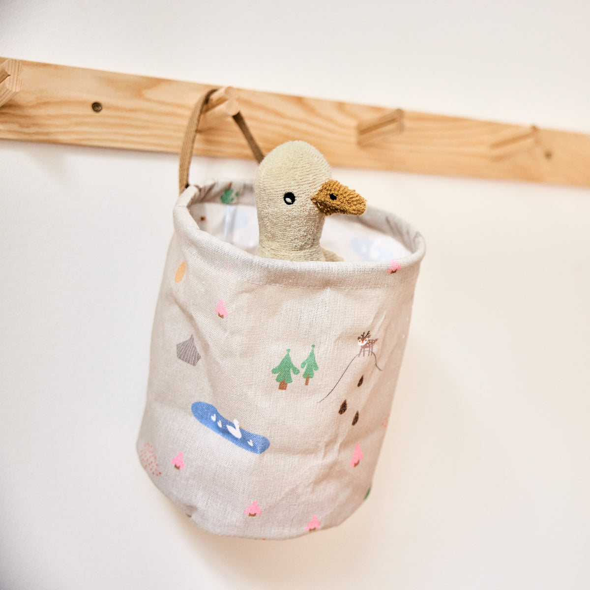 Opbergmandje | Deer & duck | Ø 18 x 22 cm | Set van 2