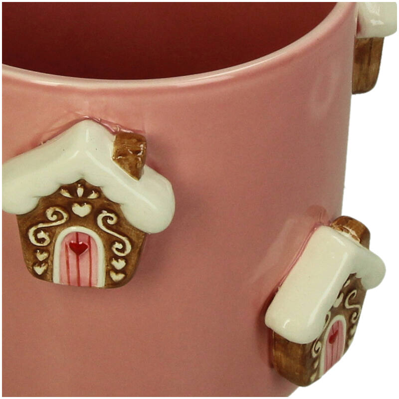 Bloempot | Gingerbread house | Roze