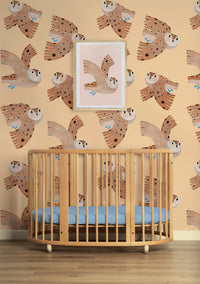 Behangstaal owl | Cream | Aniek Bartels