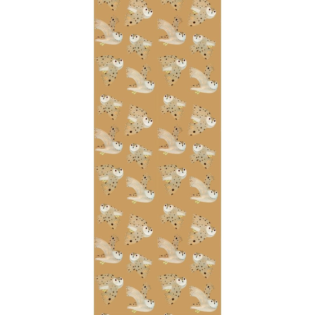 Behang | Owl | 100 x 320 cm | Dusty yellow
