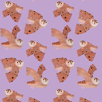 Behang owl | Lila | Aniek Bartels