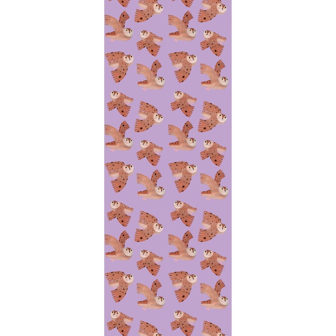 Behang owl | Lila | Aniek Bartels