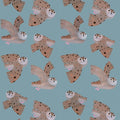 Behangstaal | Owl | Sky blue