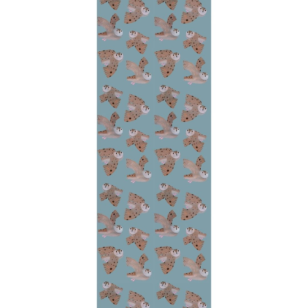 Behangstaal | Owl | Sky blue