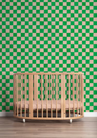 Behang | Square blocks | 100 x 320 cm | Green