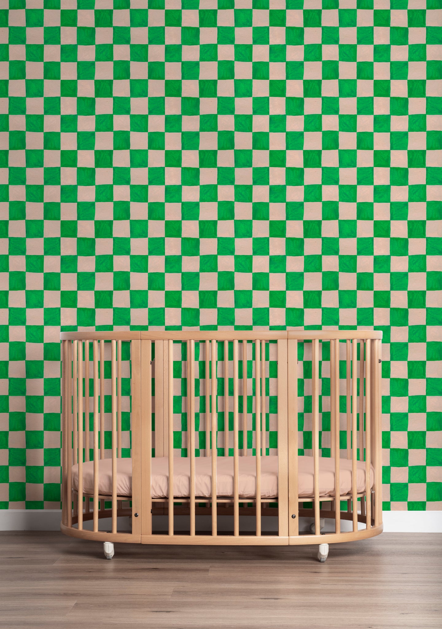 Behang | Square blocks | 100 x 320 cm | Green