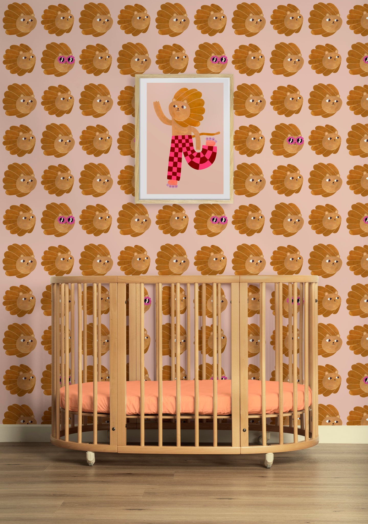 Behang | Lionhead | 100 x 270 cm | Pale pink