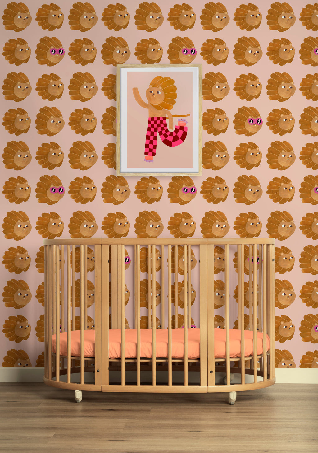 Behang | Lionhead | 100 x 320 cm | Pale pink