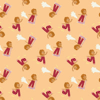 Behangstaal | Skating lion | Peach & pink