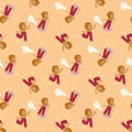 Behang | Skating lion | 100 x 270 cm | Peach & pink