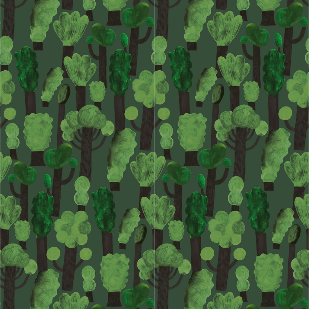 Behangstaal | Trees | Dark green