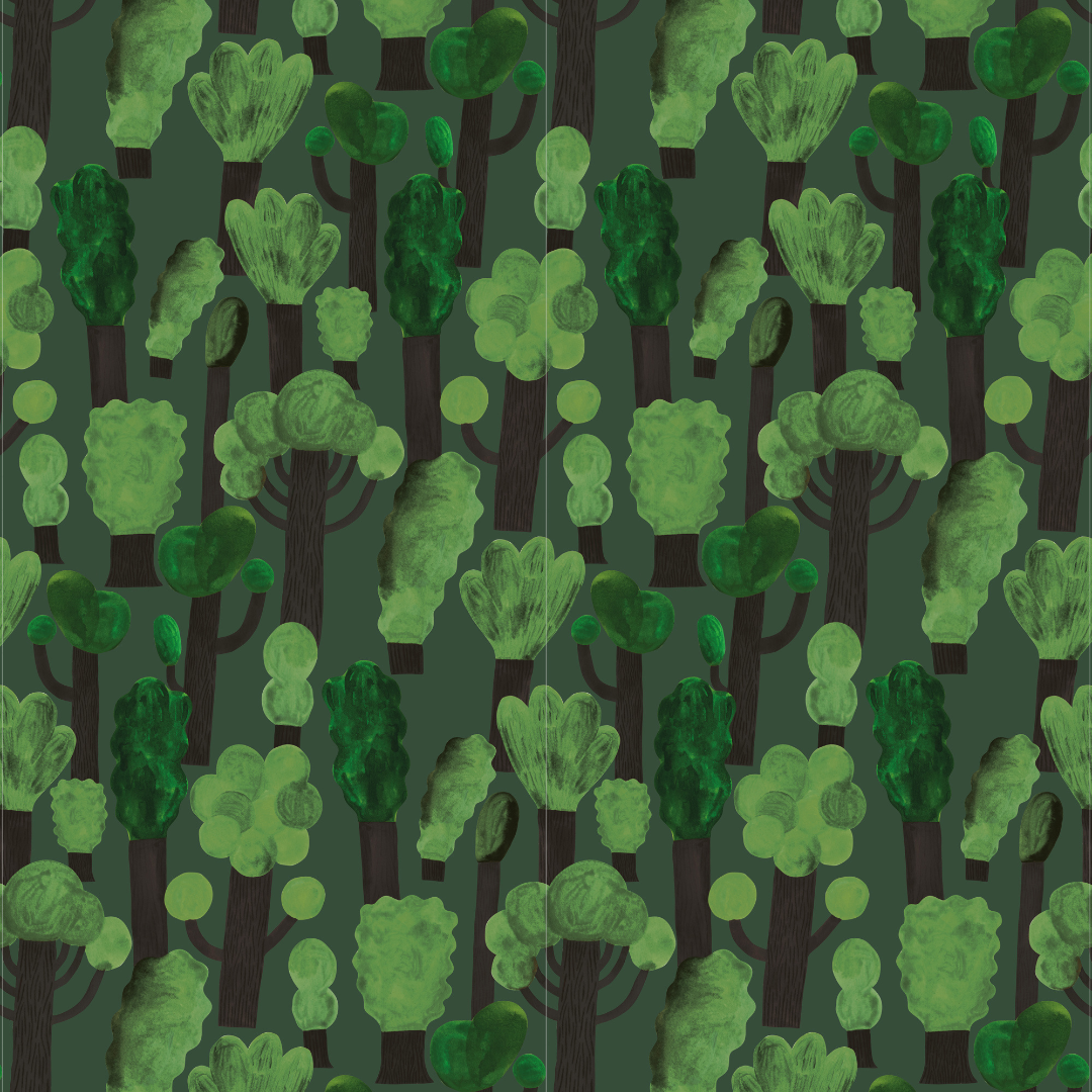 Behangstaal | Trees | Dark green