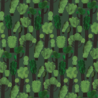 Behang | Trees | 100 x 270 cm | Dark green