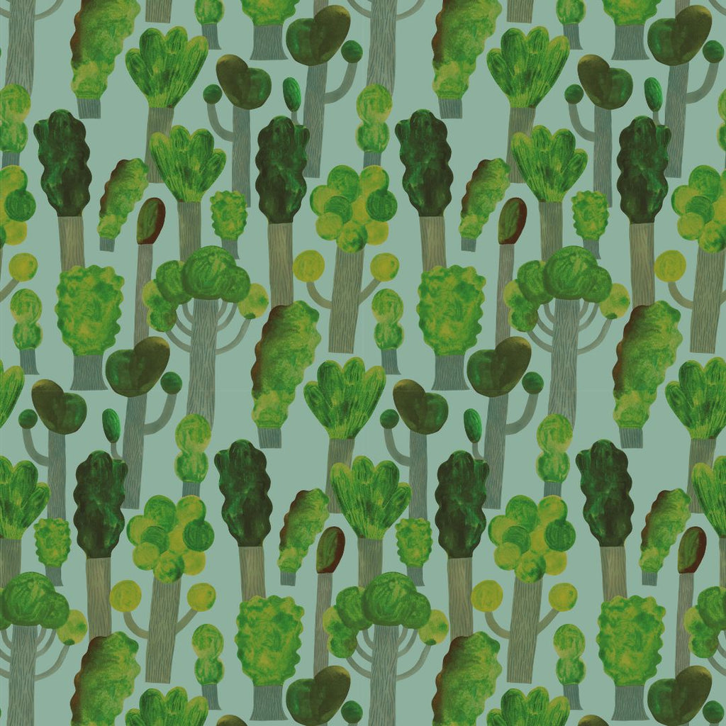 Behangstaal | Trees | Sky blue