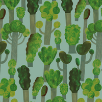 Behang | Trees | 100 x 270 cm | Sky blue