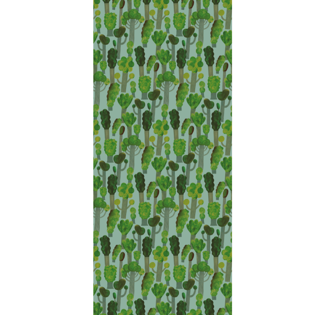 Behang | Trees | 100 x 270 cm | Sky blue