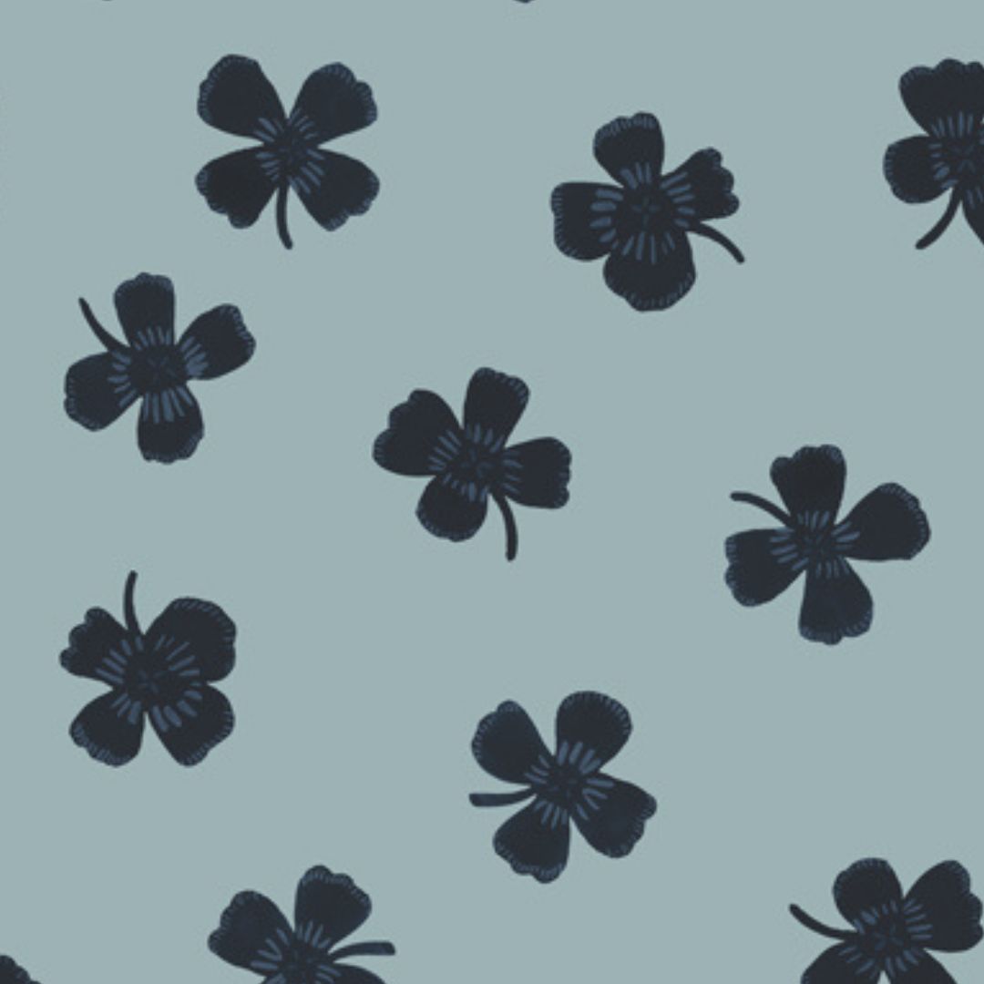 Behangstaal lucky clover | Blauw | Joëlle Wehkamp
