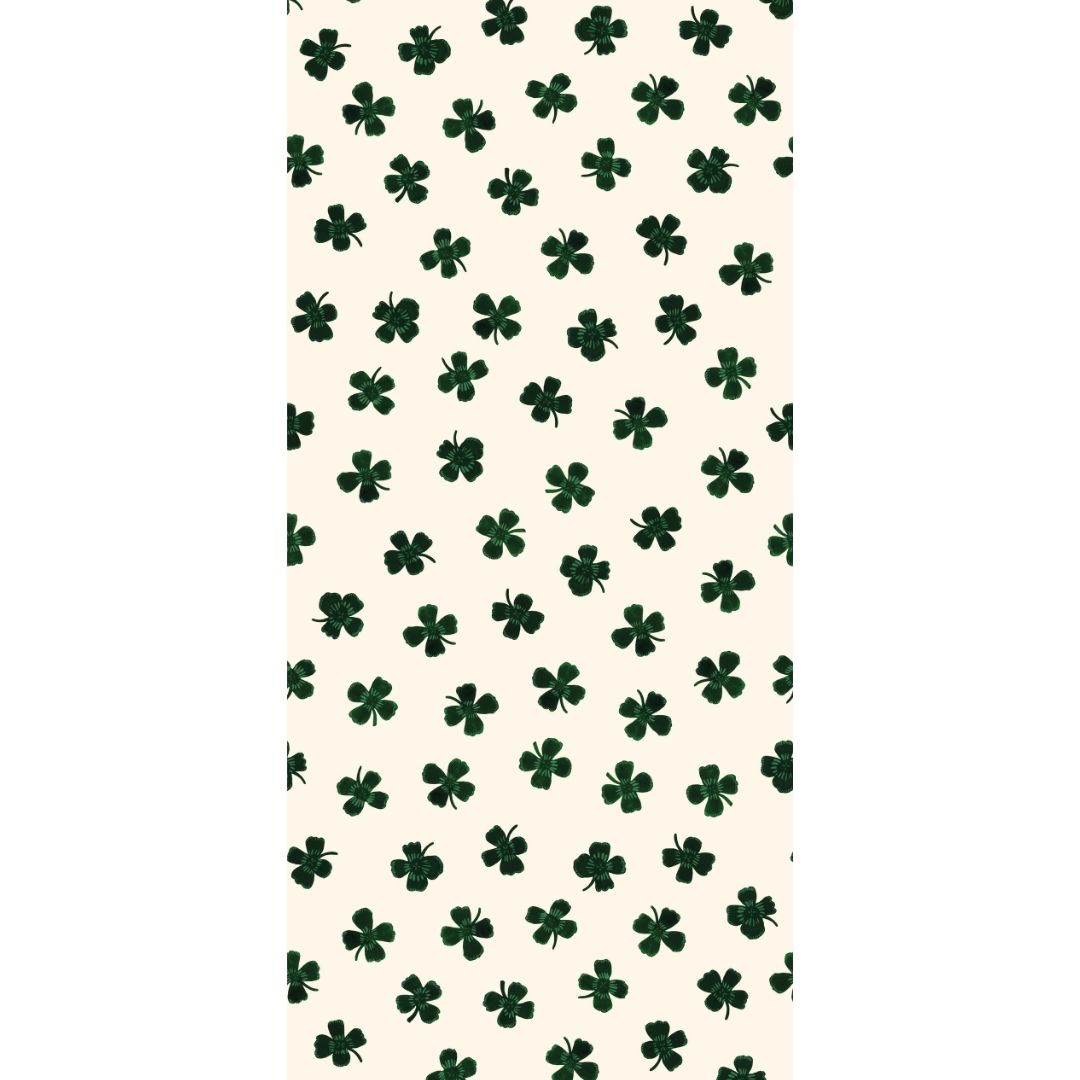 Behang lucky clover | 100 x 270 cm | Groen | Joëlle Wehkamp