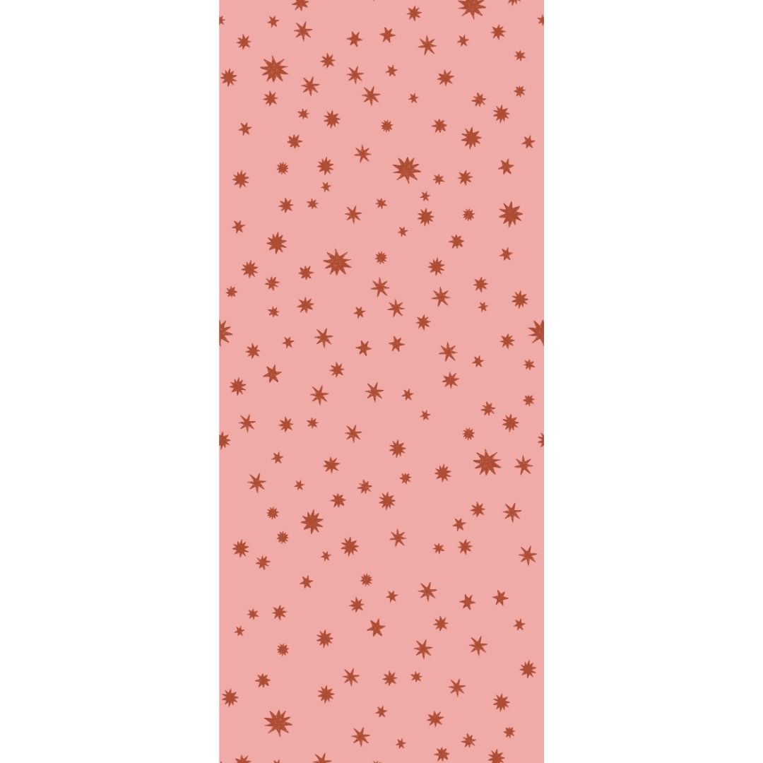 Behang sterrennacht | 100 x 270 cm | Roze | Joëlle Wehkamp