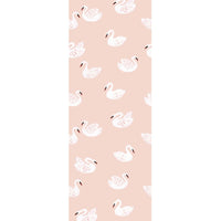 Behang zwanen | 100 x 320 cm | Lichtroze | Joëlle Wehkamp