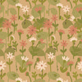 Behang | Blooming daisies | 100 x 320 cm | Warm beige
