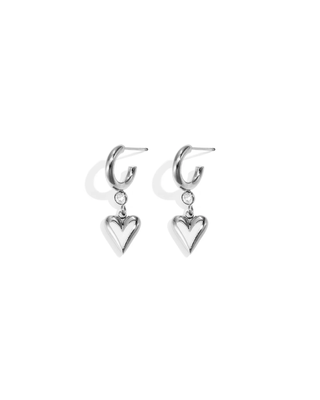 Oorbellen | Sleek heart | Goud & zilver
