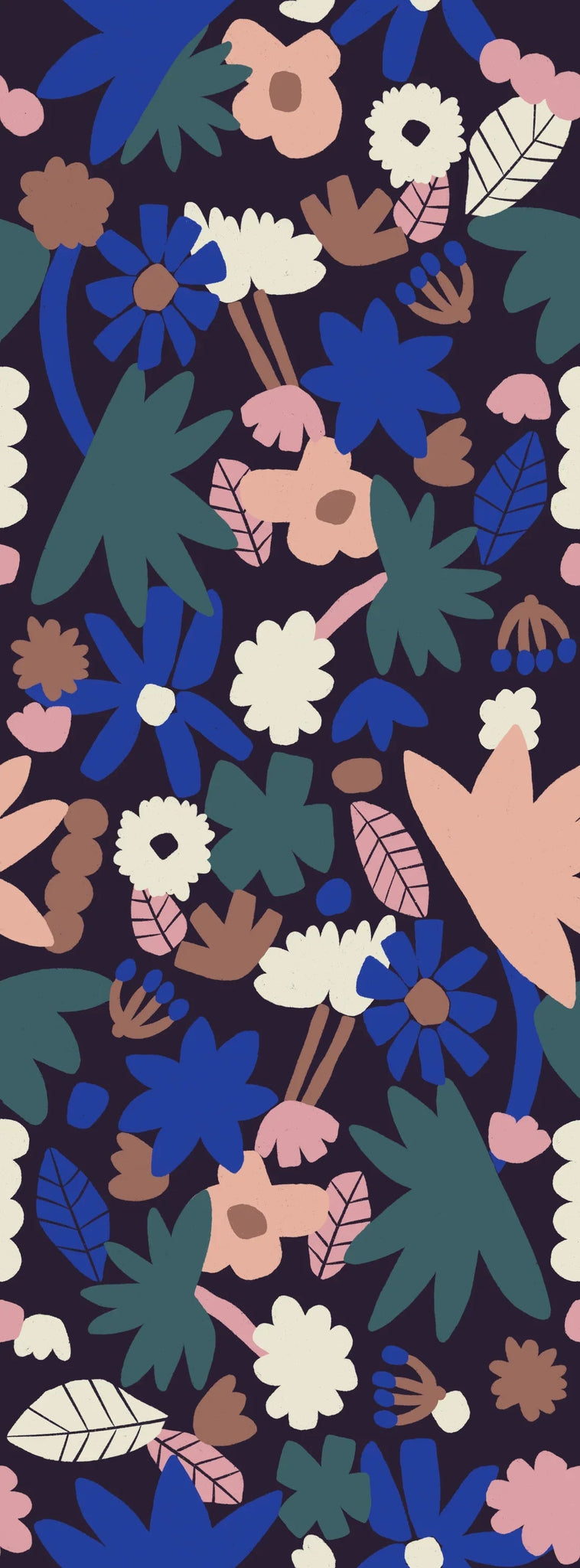 Behang | Flowerplay | 100 x 270 cm | Dark