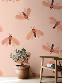 Behang moth | 100 x 270 cm | Natural | Aniek Bartels