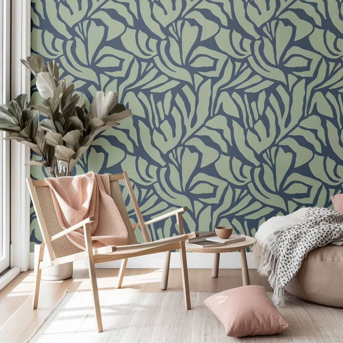 Behang flow | 100 x 270 cm | Groen - 03 | Sabine van Vessem