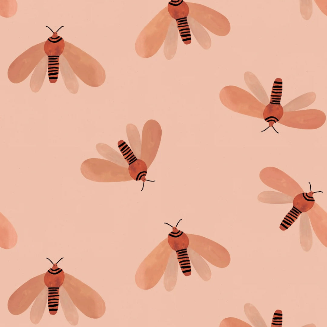 Behang | Moth | 100 x 320 cm | Pink