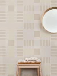 Behang blocks | 100 x 320 cm | Greige | Sabine van Vessem