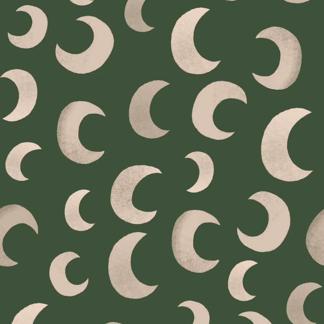 Behang | Moon | 100 x 320 cm | Fern green