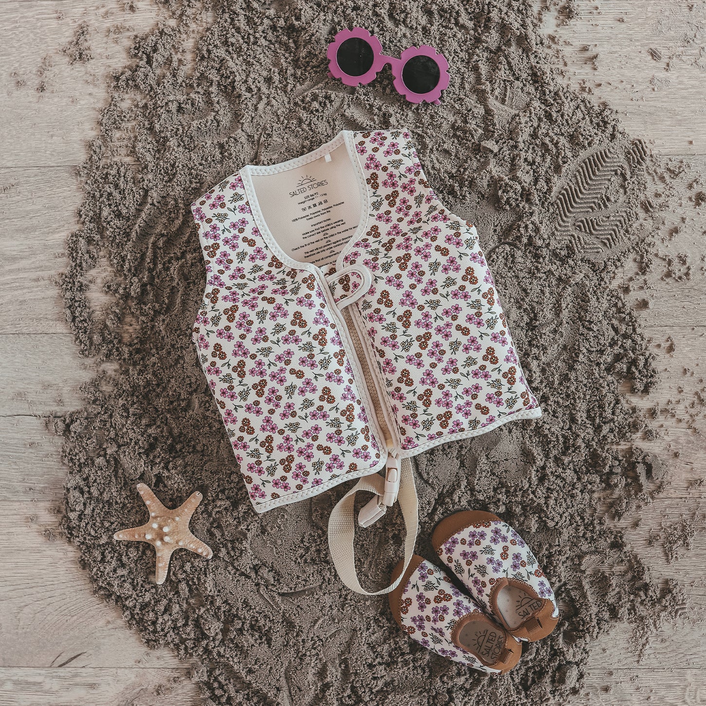 Salted Stories | Zwemvest voor meisjes | Sparkly flowers