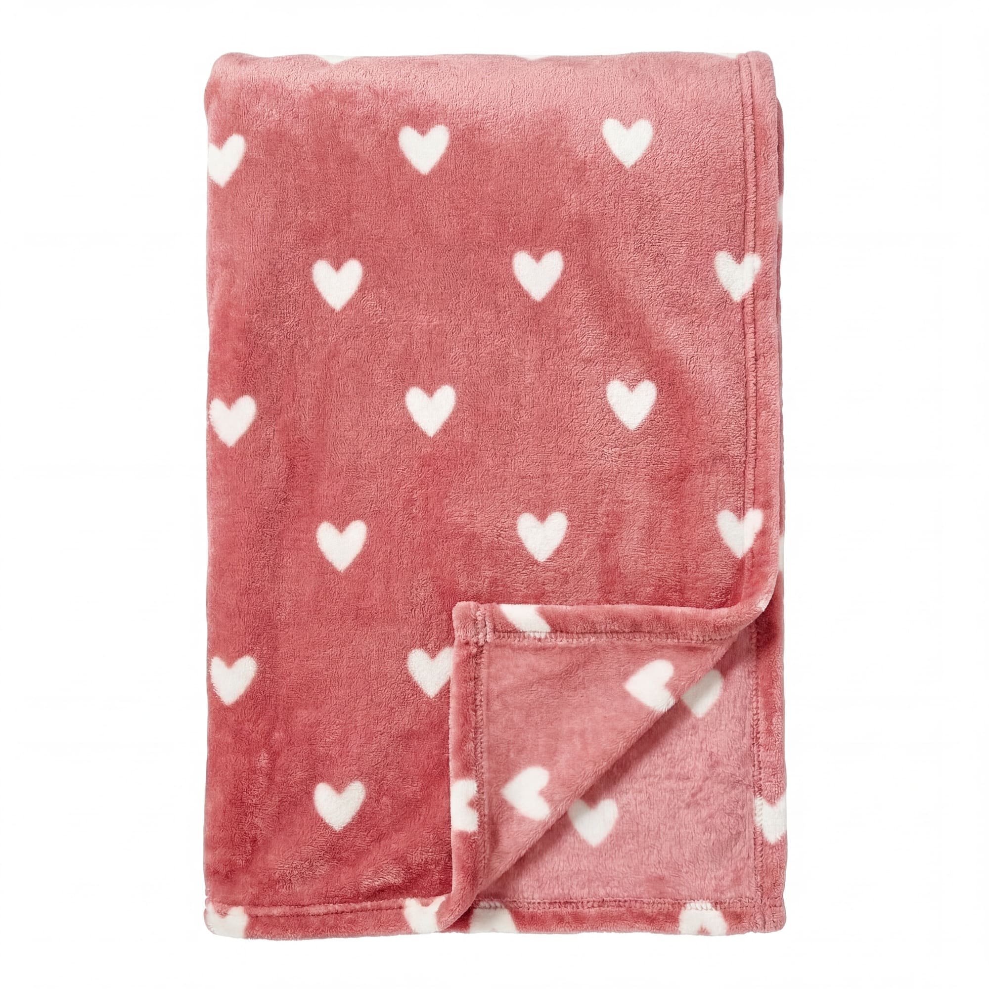 Pre-order | Plaid met hartjes | 140 x 180 cm | Mauveglow