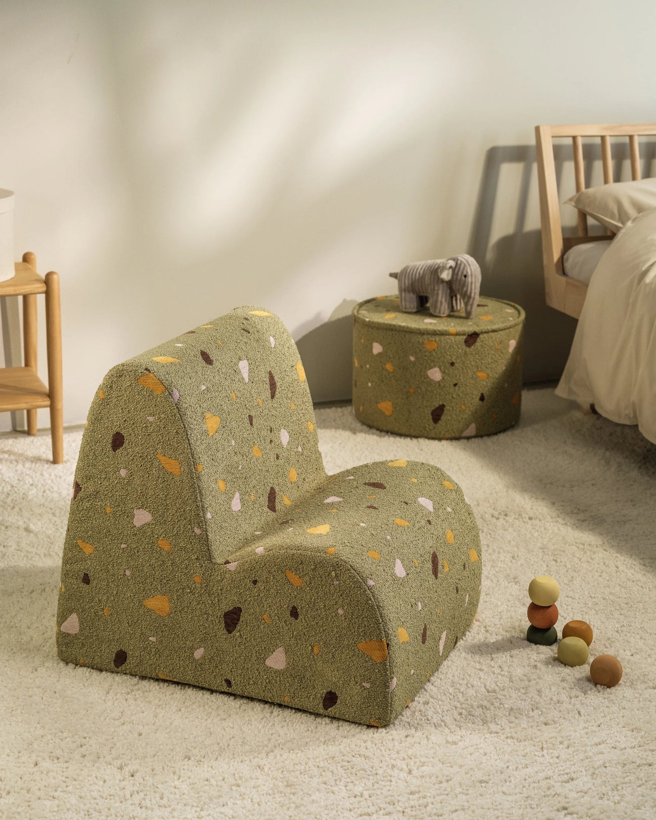 Kinder loungestoel | Cloud | Terrazzo Moss