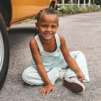 Chambray | Ruffle pants | Sunlit blue